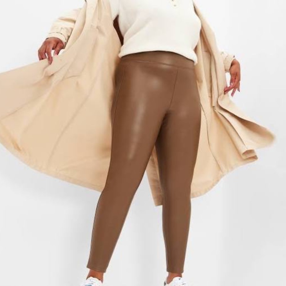 NEW Gap brown faux leather pants XXL womens
